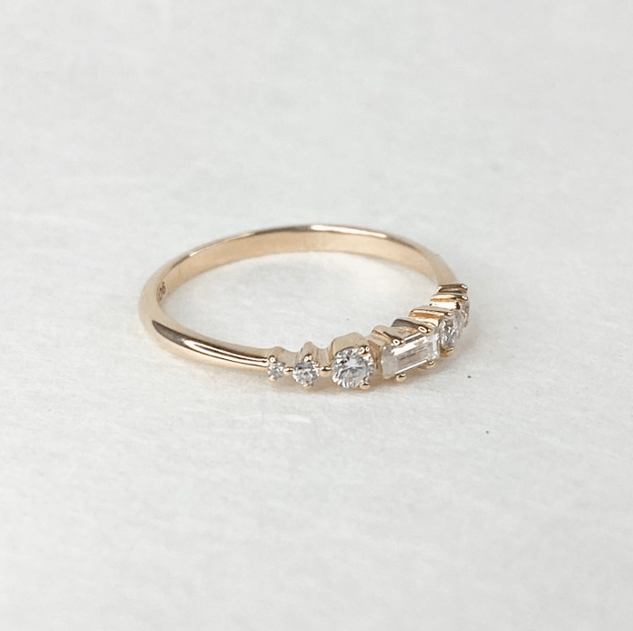 Small Straight Cluster Ring - Troupand Jewellery