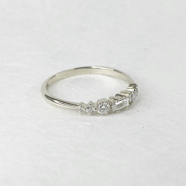 Small Straight Cluster Ring - Troupand Jewellery