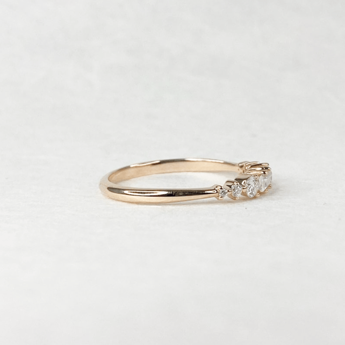 Small Straight Cluster Ring - Troupand Jewellery