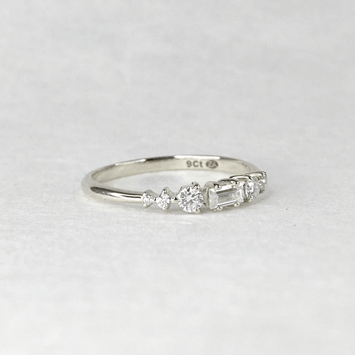 Small Straight Cluster Ring - Troupand Jewellery