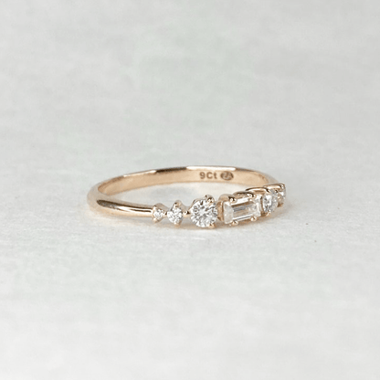 Small Straight Cluster Ring - Troupand Jewellery