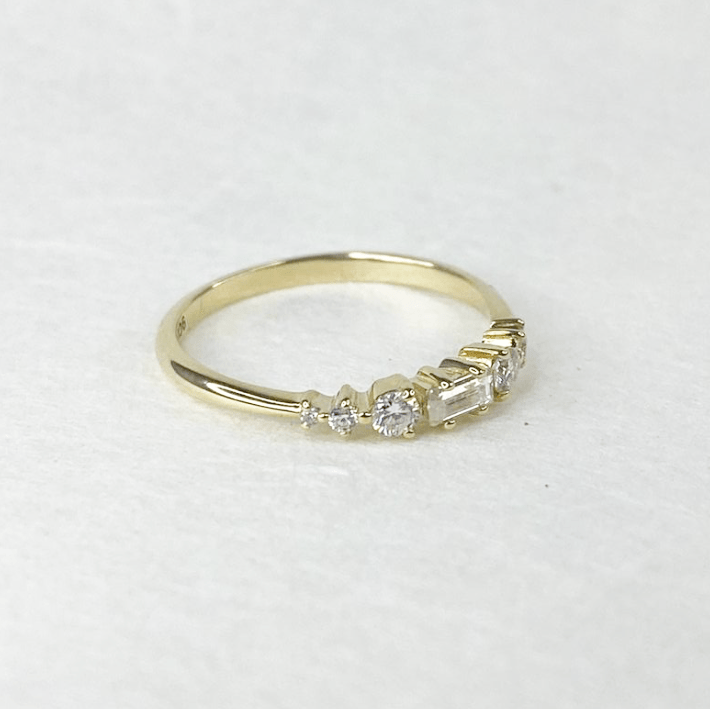 Small Straight Cluster Ring - Troupand Jewellery